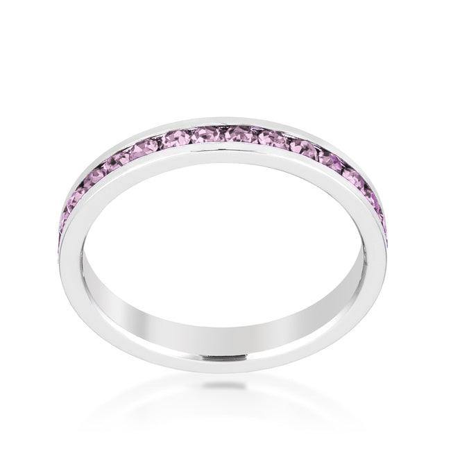 Stylish Stackables with Lavender Crystal Ring - Flyclothing LLC
