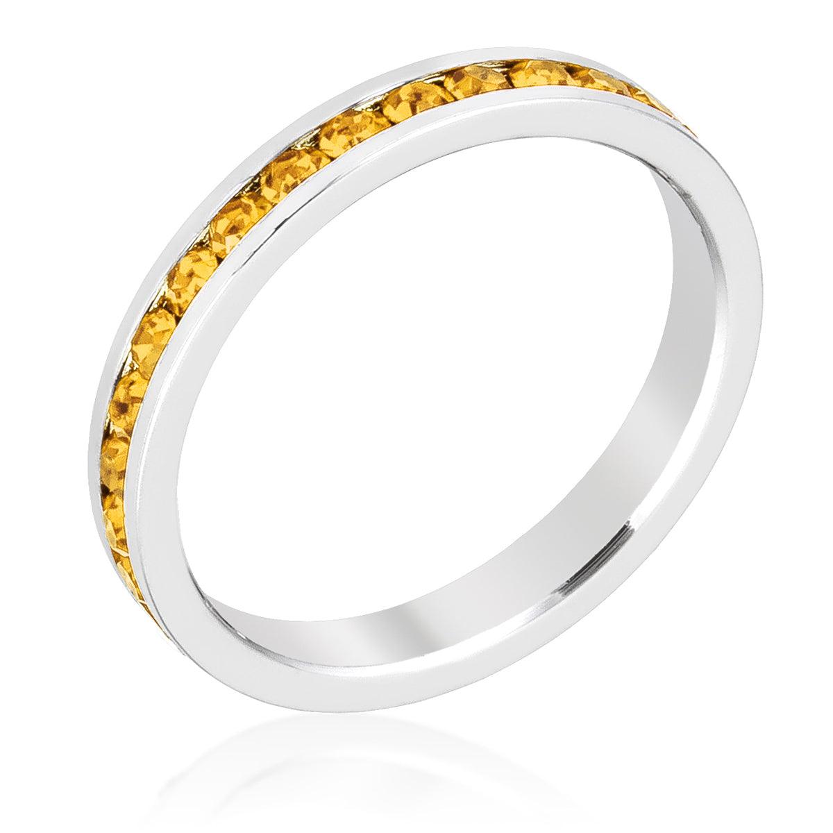 Stylish Stackables with Yellow Crystal Ring - Flyclothing LLC