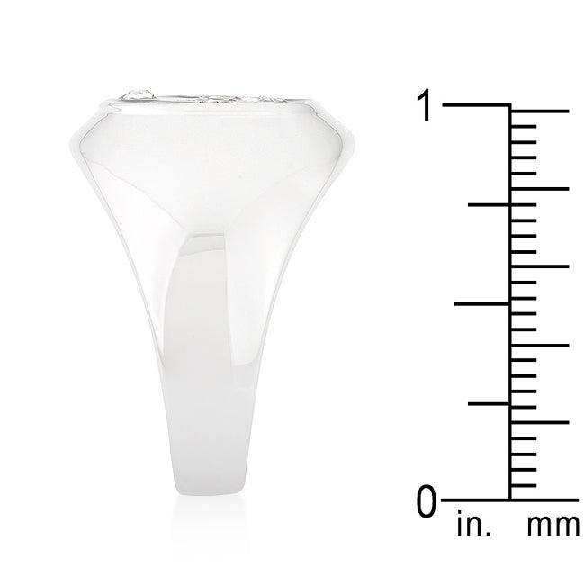 Rhodium Plated Onyx Cubic Zirconia Masonic Ring - JGI - Flyclothing LLC