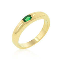 Green Oval Simple Ring - JGI