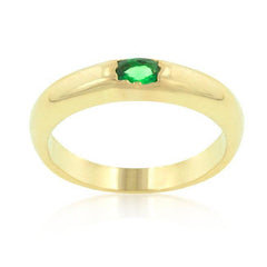 Green Oval Simple Ring - JGI