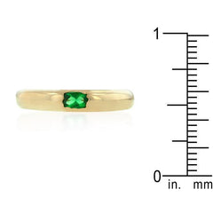 Green Oval Simple Ring - JGI