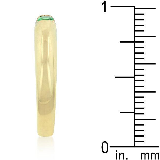 Green Oval Simple Ring - JGI