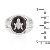 Rhodium Plated Onyx Mens Ring - JGI - Flyclothing LLC
