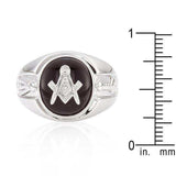 Rhodium Plated Onyx Mens Ring - JGI - Flyclothing LLC