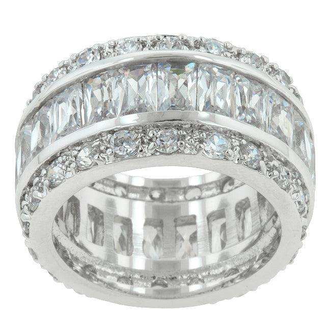 Triple Row White Zircon Eternity Ring - JGI - Flyclothing LLC