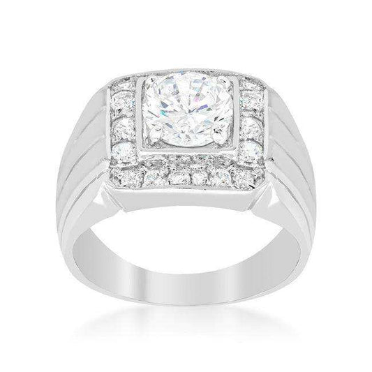 Mens Two-tone Finish Cubic Zirconia Ring - JGI - Flyclothing LLC