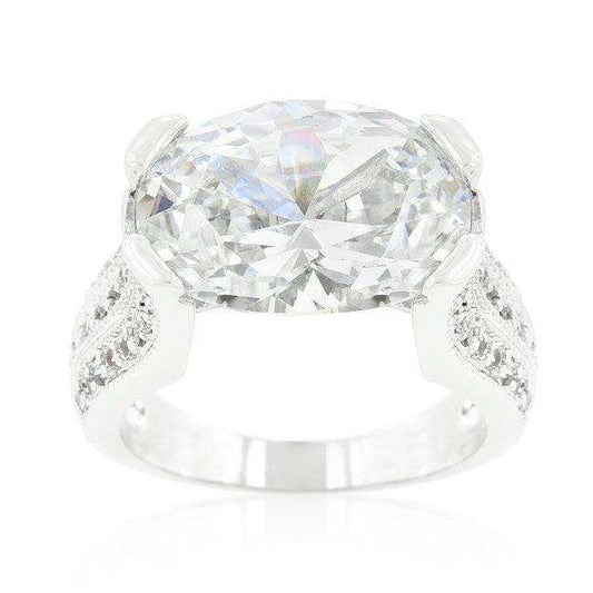 Oval Triplet Cubic Zirconia Ring - JGI - Flyclothing LLC