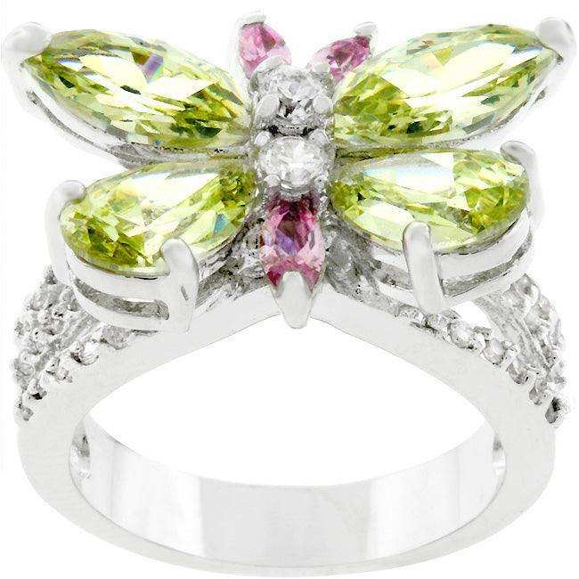 Rhodium Plated Butterfly Cocktail Ring - JGI - Flyclothing LLC