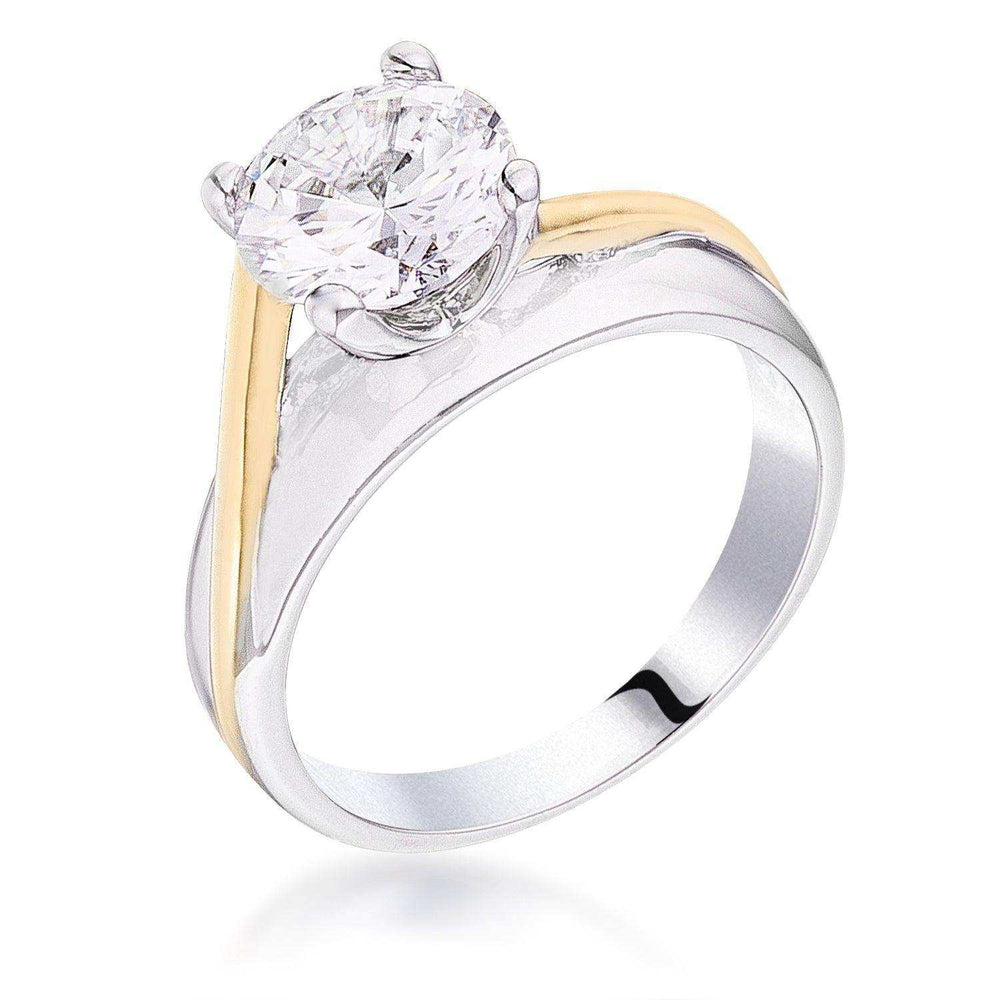 Two-tone Finish Solitaire Engagement Ring - JGI - Flyclothing LLC