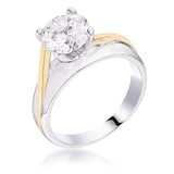 Two-tone Finish Solitaire Engagement Ring - JGI - Flyclothing LLC
