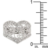 Cubic Zirconia Filigree Hearts Ring - JGI