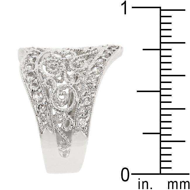 Cubic Zirconia Filigree Hearts Ring - JGI - Flyclothing LLC