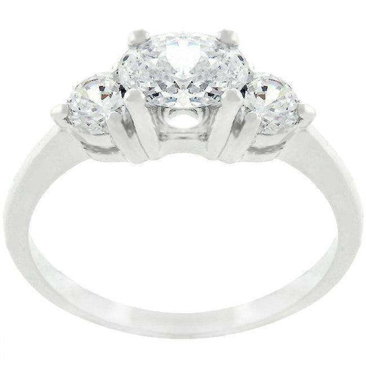 Oval Serenade Triplet Ring in Silvertone Finish - JGI - Flyclothing LLC