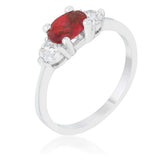 Miranna 1.2ct Garnet CZ Rhodium Classic Oval Ring - JGI - Flyclothing LLC