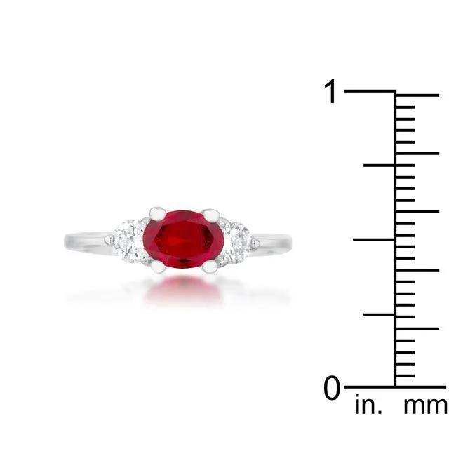 Miranna 1.2ct Garnet CZ Rhodium Classic Oval Ring - JGI - Flyclothing LLC