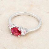 Miranna 1.2ct Fuchsia CZ Rhodium Classic Oval Ring - JGI - Flyclothing LLC