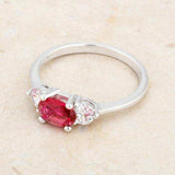 Miranna 1.2ct Fuchsia CZ Rhodium Classic Oval Ring - JGI - Flyclothing LLC