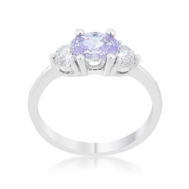 Miranna 1.2ct Lavender CZ Rhodium Classic Oval Ring - JGI - Flyclothing LLC