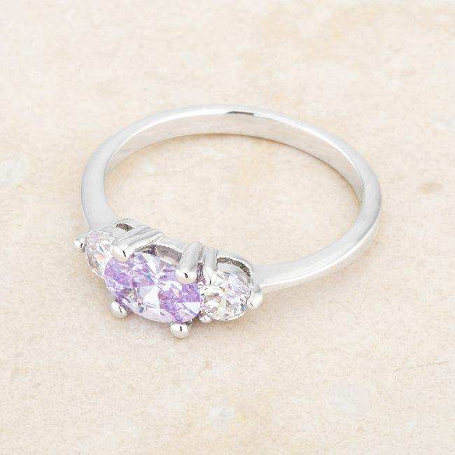 Miranna 1.2ct Lavender CZ Rhodium Classic Oval Ring - JGI - Flyclothing LLC