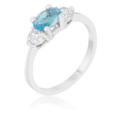Miranna 1.2ct Blue Topaz CZ Rhodium Classic Oval Ring - JGI - Flyclothing LLC