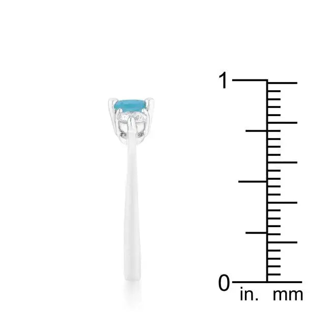 Miranna 1.2ct Blue Topaz CZ Rhodium Classic Oval Ring - JGI - Flyclothing LLC