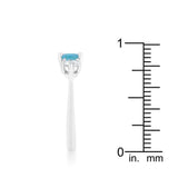 Miranna 1.2ct Blue Topaz CZ Rhodium Classic Oval Ring - JGI - Flyclothing LLC
