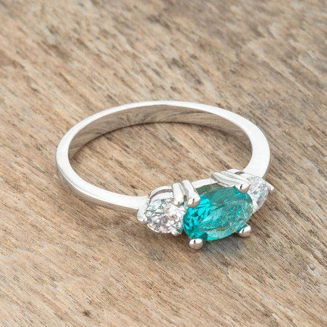 Mariah 1.2ct CZ Rhodium Aqua Simple Classic Ring - JGI - Flyclothing LLC