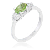 Miranna 1.2ct Peridot CZ Rhodium Classic Oval Ring - JGI - Flyclothing LLC