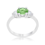 Miranna 1.2ct Peridot CZ Rhodium Classic Oval Ring - JGI - Flyclothing LLC