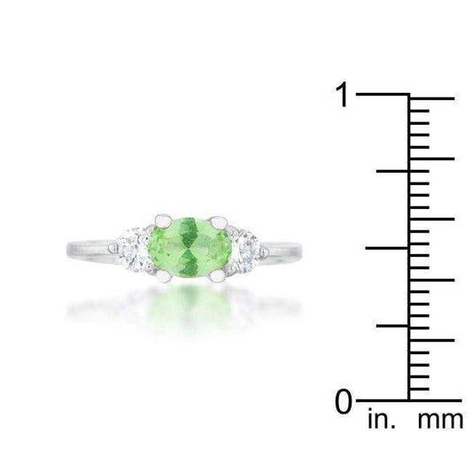 Miranna 1.2ct Peridot CZ Rhodium Classic Oval Ring - JGI - Flyclothing LLC