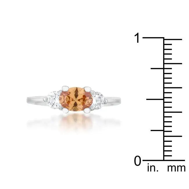 Miranna 1.2ct Champagne CZ Rhodium Classic Oval Ring - JGI - Flyclothing LLC