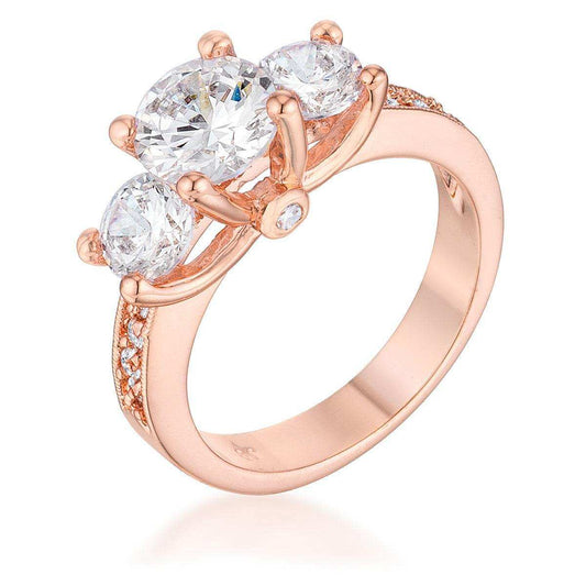 Dazzling Three Stone Engagement Ring with CZ - JGI - Flyclothing LLC