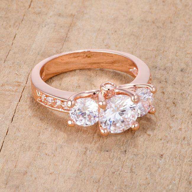 Dazzling Three Stone Engagement Ring with CZ - JGI - Flyclothing LLC