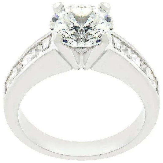 Classic Rhodium Plated Engagement Ring - JGI - Flyclothing LLC