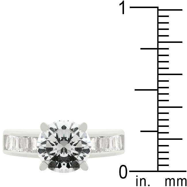 Classic Rhodium Plated Engagement Ring - JGI - Flyclothing LLC