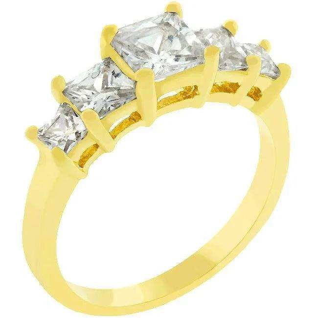 5-Stone Anniversary Ring in Goldtone - JGI - Flyclothing LLC