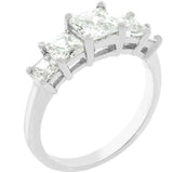5-Stone Anniversary Ring in Rhodium Plated - JGI - Flyclothing LLC