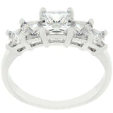 5-Stone Anniversary Ring in Rhodium Plated - JGI - Flyclothing LLC