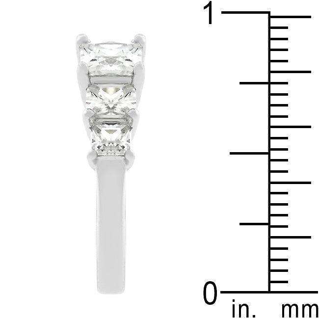 5-Stone Anniversary Ring in Rhodium Plated - JGI - Flyclothing LLC