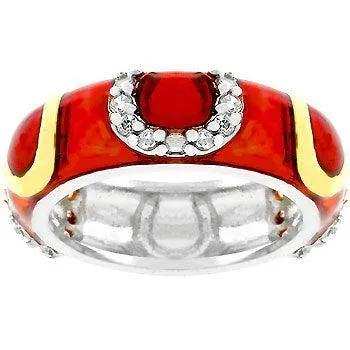 Pink Enamel Horseshoe Ring - JGI - Flyclothing LLC