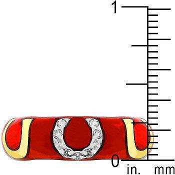 Pink Enamel Horseshoe Ring - JGI - Flyclothing LLC