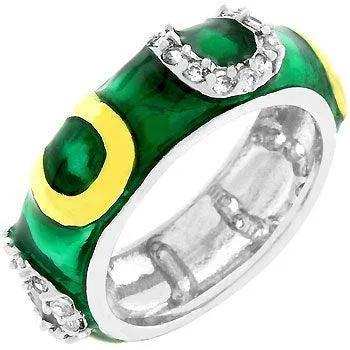 Green Enamel Horseshoe Ring - JGI - Flyclothing LLC