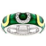 Green Enamel Horseshoe Ring - JGI - Flyclothing LLC