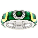 Green Enamel Horseshoe Ring - JGI - Flyclothing LLC