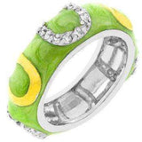 Apple Green Enamel Horseshoe Ring - JGI - Flyclothing LLC