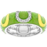 Apple Green Enamel Horseshoe Ring - JGI - Flyclothing LLC