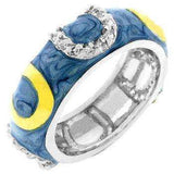 Blue Enamel Horseshoe Ring - JGI - Flyclothing LLC