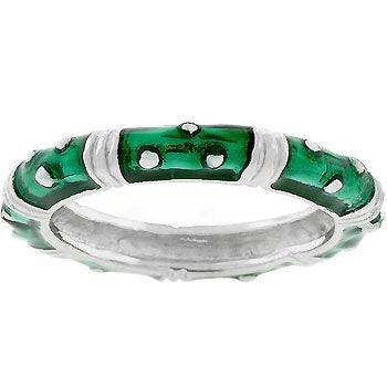 Marbled Dark Green Enamel Stacker Ring - JGI - Flyclothing LLC