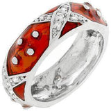 Marbled Ruby Red Enamel Ring - JGI - Flyclothing LLC